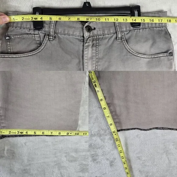 Vintage Quiksilver Denim Cut Off Shorts 36 Grey Y2K Surf Skate Grunge 36x9 - Picture 11 of 11